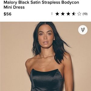 Lulu's Black Satin Strapless Bodycon Dress